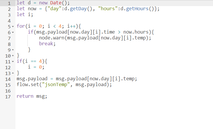 Обработка файла json и получение порогового значения температуры